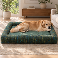 Lit orthopédique de luxe en chenille pour chien avec housse amovible, base antidérapante, personnalisable, avec côtés en mousse sur quatre côtés, faible MOQ