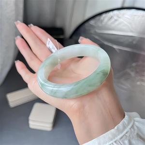 Mode Armband Großhandel 52-56mm natürliche Myanmar Violet Jadeit Jasper Jade Armreif Charm Armreifen - Product Image 2