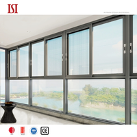 Collection de fenêtres coulissantes à rupture de pont thermique de marque supérieure Secure Glide, avec rideau à lamelles moderne en option, en acier inoxydable et alliage d'aluminium