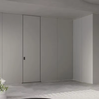 Portes intérieures modernes en bois blanc pour chambres à coucher, système invisible et dissimulé pour la conception d'intérieur des villas