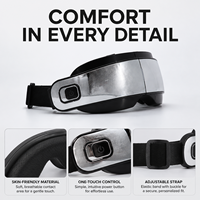 Masseur oculaire intelligent noir avec chaleur, vibrations, brume, fonction musicale, rechargeable par USB pour une relaxation oculaire et un soulagement du stress à domicile