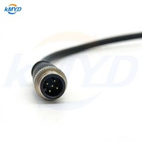 Connecteur mâle M12 5 broches à code A, étanche et blindé, droit, avec câble PVC 0,5 m 22 AWG pour capteurs industriels