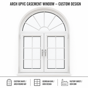 Fenêtre à battant en PVC double vitrage, insonorisée, résistante aux intempéries, cadre en PVC, verre à économie d'énergie, pour appartement - Product Image 1