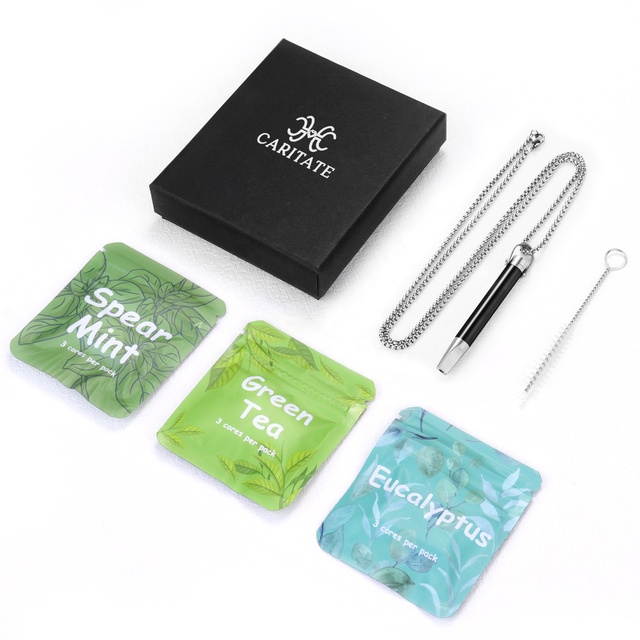 VERENA Flavored Stainless Steel Air Device Smokeless Inhaler Quit Smoking Stick with Aroma Essential Oil Reducing Calming