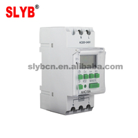 Sakelar Timer Digital LCD Tombol Hijau 24 Jam AHC15A 16A Kontrol Waktu Mingguan Otomatis IP21 Bertenaga Baterai 220V