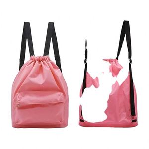 Sac à dos en nylon avec cordon de serrage, sac de sport extérieur en Ripstop avec poche avant zippée et poches latérales en maille, sac à dos léger et décontracté pour la journée - Product Image 1