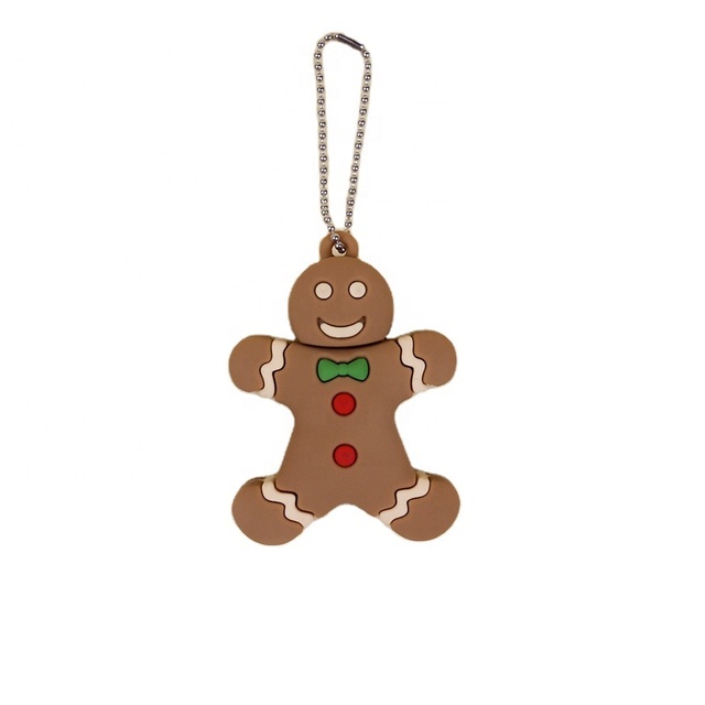 Customized Christmas Usb Flash Drives Gingerbread Cookies Mitten Snowball Cartoon Style Chip Memory Stick Usb Flash Drives Bag