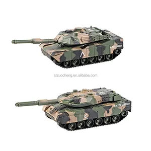 Groothandelscollectie 1:24 Militaire Camouflage Tank Model Licht Geluid Terugtrekken Speelgoed Gegoten Speelgoed Tankgevecht