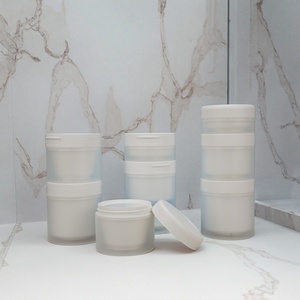 Customs Logo Frosted <b>Plastic</b> Flip Top Cap Spoon Tweezer 50g 100g Cleansing Balm Makeup Remover Cream <b>Jars</b> for Skin Care Lotion - Product Image 1