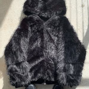 Custom Heavyweight <b>Thick</b> <b>Fleece</b> Double Layer Zip up Fur Reversible Jacket Manufacturer Drop Shoulder Winter <b>Men</b> Blank Fur Hoodie - Product Image 6