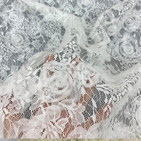 Tulle blanc de haute qualité pour mariage Tissu de dentelle africaine perlée en guipure brodée