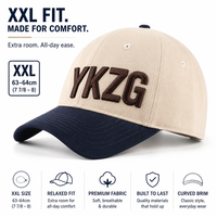 Groothandel YKZG Y-1 XXL Grote Baseballpet 68cm Oversized Diepe Kroon Pet 100% Katoen Blank Custom Borduurwerk Zilver Koper