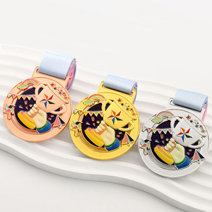 Médailles de trophée en métal <span class=keywords><strong>Jeux</strong></span> de sport pour enfants Maternelle Souvenirs honorables créatifs Médaille en émail en métal personnalisée pour les écoles - Product Image 5