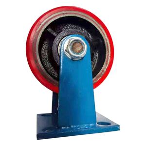 Ruota girevole da 2 tonnellate da 8 pollici di colore rosso, Super pesante, con bloccaggio fisso, ruote - Product Image 3