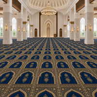 Tapis de prière indonésien en laine sur mesure de Chine, épaisseur 6 à 15 mm, pour projet de salle de prière