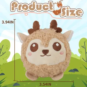 D <span class=keywords><strong>KING</strong></span> Giocattoli per Cani Ecologici e Originali, Simpatici Peluche a Tema Fattoria, Palla Resistente con Punte, Giocattolo da Masticare Sonoro in Cotone e Gel di Silice, Design Cartone Animato - Product Image 6