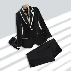 Hot Selling 2 Pieces Business Suit Sets Office Lady Work Wear Women Formal Suits Blazer Pants Set