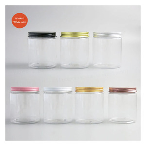 Empty Transparent 4oz 60z 8oz Sweet Honey Candy Pet Plastic Jar In Bulk With Colorful Aluminum Lid