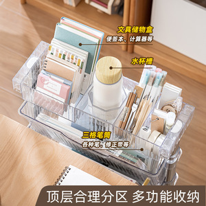 Transparent Multi Tier Bookshelf Stainless Steel Standing Storage <b>Rack</b> For Bedroom Office Organizer Neatening Shelf - Product Image 4