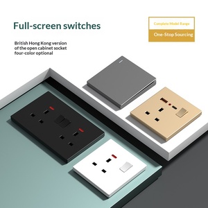 Enchufe con Interruptor USB Estándar Británico Tipo 86, Estilo Británico Oculto, 3A, Regulación Británica, Dorado, para Hong Kong y Macao - Product Image 2