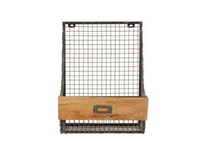 Estante de pared de diseño en hierro/madera, revistero individual de metal/madera de mango con acabado natural, colección de muebles a precio de mayorista. - Product Image 2