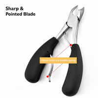Coupe-ongles robuste pour pédicure à domicile, avec manche en ABS, grande ouverture inclinée pour ongles épais et durs