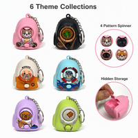 Mini porte-clés valise anti-stress, jouet rotatif, gadget sensoriel, étui de rangement portable, dessin animé, 4 motifs, logo personnalisé, cadeaux 3+