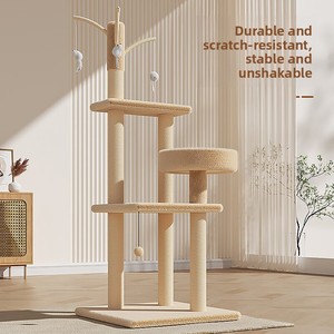 Modern Cat Tree 4 <b>Levels</b> Sisal <b>Posts</b> Stable Base Soft Platforms for Indoor Cats - Product Image 5