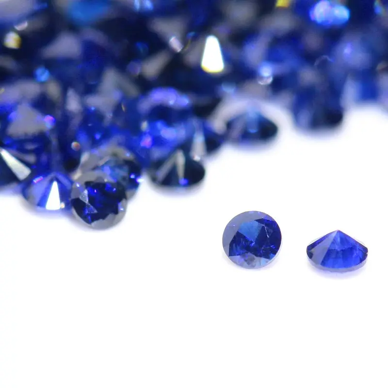 Zaffiro blu di prezzi di fabbrica di alta qualità taglio diamante rotondo naturale all'ingrosso per braccialetto/gioielli