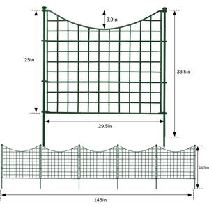 Panel <span class=keywords><strong>de</strong></span> Valla Ecológico <span class=keywords><strong>de</strong></span> Acero con Recubrimiento en Polvo, a Prueba <span class=keywords><strong>de</strong></span> Roedores, para Jardín, Césped, <span class=keywords><strong>Perros</strong></span> y Animales, Borde Enlazable para Patio y <span class=keywords><strong>Parque</strong></span>, Verde - Product Image 4