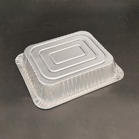 Vente en gros en usine de plateau de papier d'aluminium rectangulaire jetable plaque de cuisson récipient en feuille d'étain avec couvercle