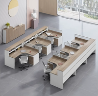 Offre Spéciale mélamine L forme coin bureau de travail modulé 3 personnes 6 personnes Table de poste de travail avec classeur