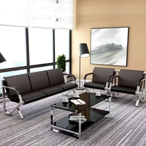 Silla de espera, sofá de asientos suaves, silla de fila larga, salón de belleza, salón de uñas, recepción, espera de clientes, combinación de sofás - Product Image 1