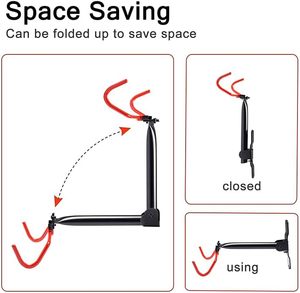 Home Bike Hanger supporto a parete portabiciclette per <span class=keywords><strong>doppio</strong></span> portabiciclette <span class=keywords><strong>da</strong></span> parete con attacco ribaltabile per sistema di stoccaggio per Garage e capannone - Product Image 6
