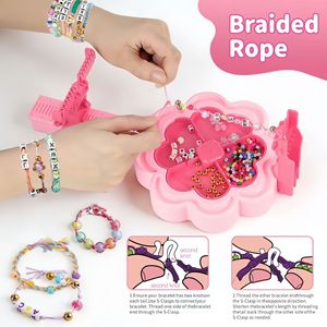 Ensemble de bijoux pour enfants, bracelet et collier <span class=keywords><strong>en</strong></span> perles colorées, bijoux faits à la main, bracelets et colliers <span class=keywords><strong>en</strong></span> résine <span class=keywords><strong>tressée</strong></span> pour enfants - Product Image 2