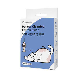 คิมโฮม สำลีทำความสะอาดหูสัตว์เลี้ยง 40 ชิ้น สำหรับสุนัขและแมว - Product Image 1