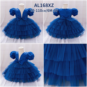 Magnifique <span class=keywords><strong>robe</strong></span> de soirée bleue à sequins pour filles, avec nœud, 0-3 <span class=keywords><strong>ans</strong></span>, tenue de cérémonie, <span class=keywords><strong>robe</strong></span> de <span class=keywords><strong>mariage</strong></span>, <span class=keywords><strong>robe</strong></span> de demoiselle d'honneur - Product Image 4
