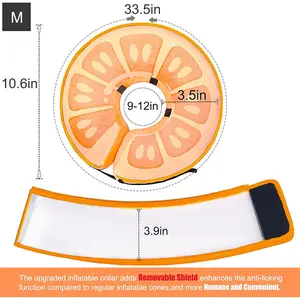 Factory Produces PVC Inflatable Orange Pet Collar Cloth Cover Transfer Collar Portable Transparent Inflatable Pet Collar