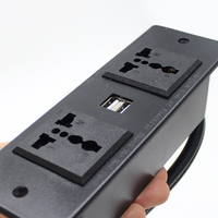 Prise encastrable universelle BAYU avec 2 ports USB-A et 2 prises de courant 220V 12A intégrées pour bureau à domicile