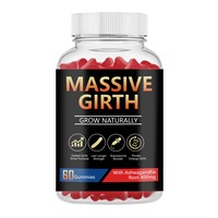 Gummies Massives Girth 60 unités, Complément Alimentaire Naturel à Base de Racine d'Ashwagandha pour le Soutien Immunitaire des Adultes, Direct Usine