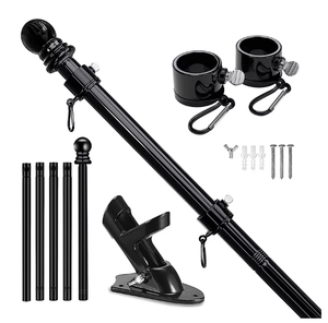 Настенный флагшток Монтажный кронштейн держатель шеста 6 футов алюминиевые флагштоки запутаны бесплатно подходит для флага 3x5 футов - Product Image 1