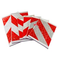 Drapeau de marquage de hayon de camion avec perles de verre et support en aluminium, rouge et blanc, réfléchissant, pour signalisation arrière et avertissement