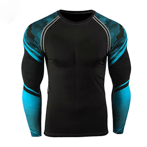 Camiseta de compresión deportiva para hombre, ligera, de secado rápido, transpirable, elástica en cuatro direcciones, de manga larga, transpirable, para hombre. - Product Image 1