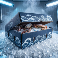Boîtes d'emballage pour produits de la mer de qualité alimentaire, carton ondulé, laminage mat, boîte en carton personnalisée pour produits de la mer surgelés industriels