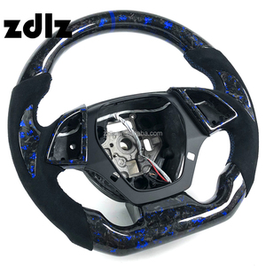 Volant en fibre de carbone forgée pour Camaro, cuir suédé noir personnalisé pour <span class=keywords><strong>Chevrolet</strong></span> Corvette C7 ZR1 Z06 Z51 - Product Image 2