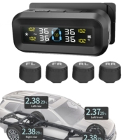 Sensor TPMS Universal Nirkabel dengan Layar LCD Tenaga Surya, Pencocokan Cepat Tanpa Pemrograman, TPMS Eksternal Universal untuk Mobil
