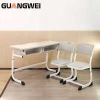 Table d'étude moderne GUANGWEI pour lycée, double siège, chaise de bureau pour étudiant, hauteur réglable, mobilier scolaire écologique