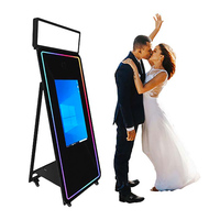 Cabina de Fotos con Espejo, Cabina de Fotos Interactiva con Pantalla Táctil, Cabina de Fotos con Espejo para Imprimir