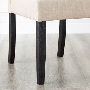 Juego de sillas de comedor de madera maciza DB Leviton, 2 piezas de cuero tostado para salas de estar y oficina en casa, muebles para el hogar - Product Image 2