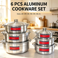 Ensemble de casseroles en aluminium 12 pièces, grand ensemble d'ustensiles de cuisine, ensemble de marmites à soupe, marmite en aluminium